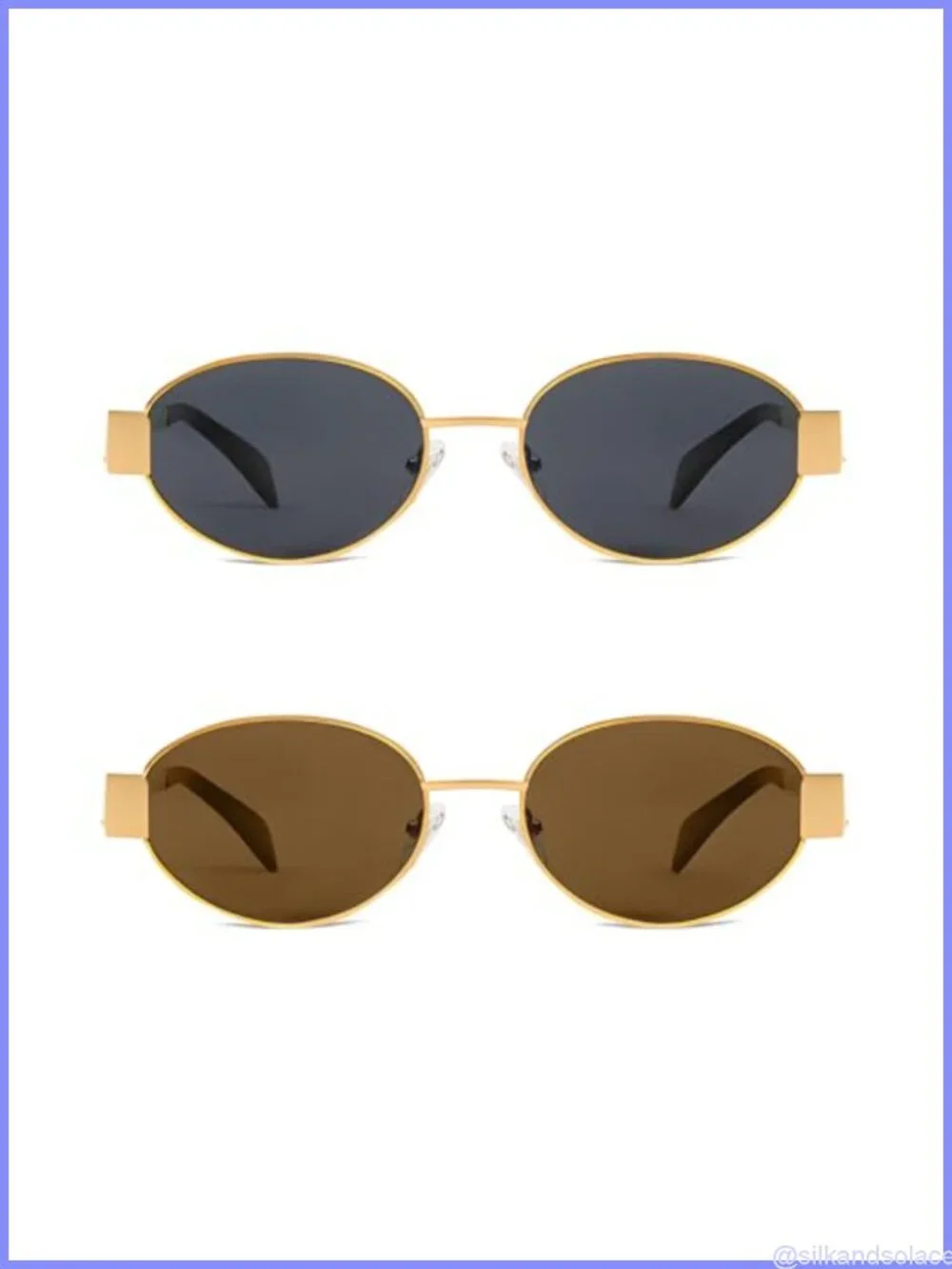 Retro Oval Sunglasses UV400 Metal Frame Unisex Designer Shades